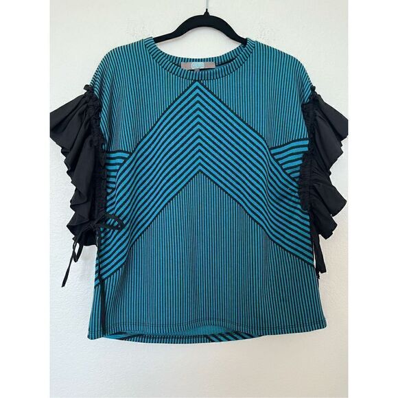 NWT Eva Franco Fifi Brita Stripe Top - Picture 1 of 5